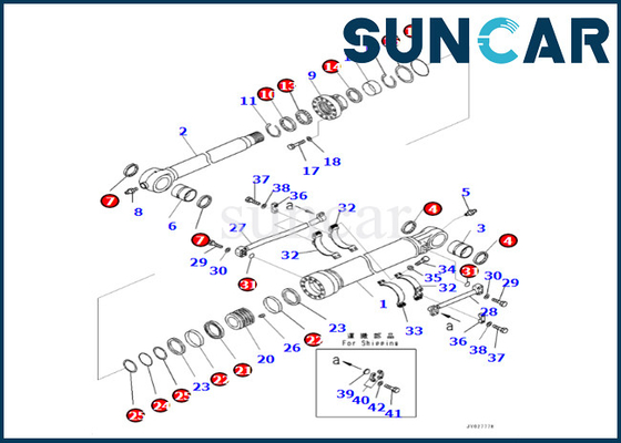 707-99-72120 7079972120 corredo di sigillamento del cilindro del secchio di Kit For PC500LC-8R PC500LC-8 KOMATSU della guarnizione del cilindro del secchio