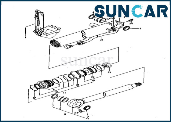Servizio Kit Komatsu For PC50FR-1 del cilindro del secchio del corredo YM17215799420 della guarnizione del cilindro del secchio YM172157-99420