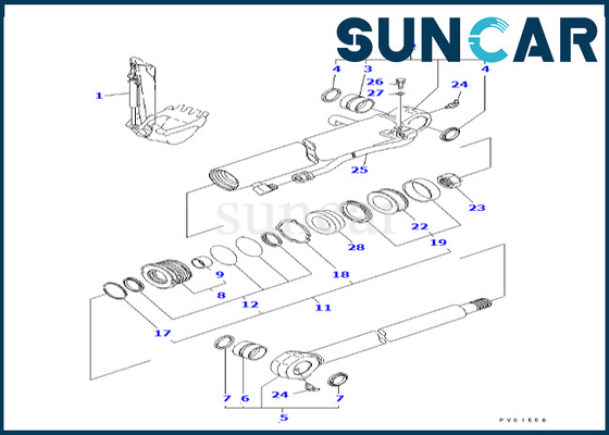 Riparazione Kit Komatsu For PC50FR-1 PC50FR-2 della guarnizione del cilindro del secchio di YM172976-72360 YM17297672360