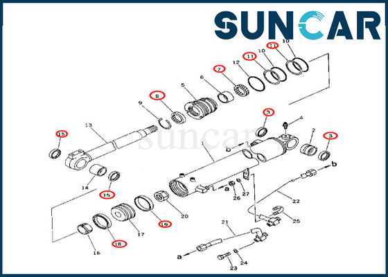 707-98-34120 7079834120 di alta qualità per la guarnizione Kit Komatsu del cilindro dell'asta di PC50UU-2 PC50UU-1