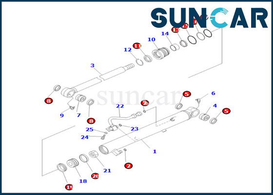 707-98-26200 7079826200 guarnizione Kit Bucket Cylinder Sealing Kit del cilindro del secchio di misure PC55MR-3 KOMATSU