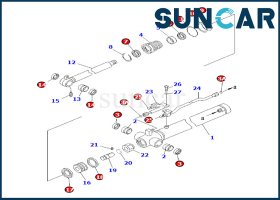 Corredo 7079826710 707-98-26710 KOMATSU della guarnizione del cilindro del braccio per il corredo di riparazione della guarnizione del cilindro del braccio PC58UU-3