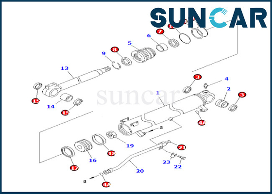 707-98-30710 7079830710 corredo di riparazione della guarnizione del cilindro dell'asta di Kit For PC58UU-3 KOMATSU della guarnizione del cilindro dell'asta