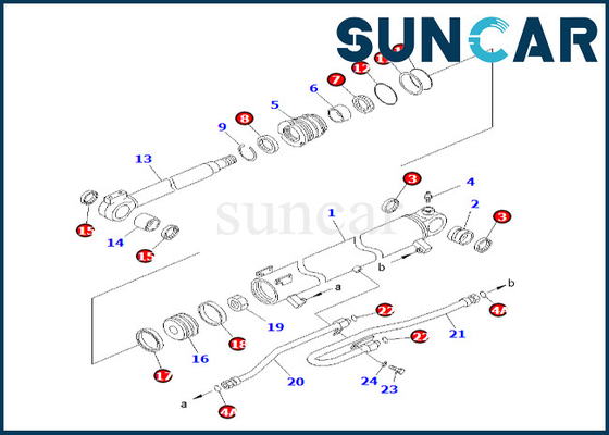 707-98-30700 di alta qualità 7079830700 corredo di servizio del cilindro dell'asta di Kit For PC58UU-3 KOMATSU della guarnizione del cilindro dell'asta