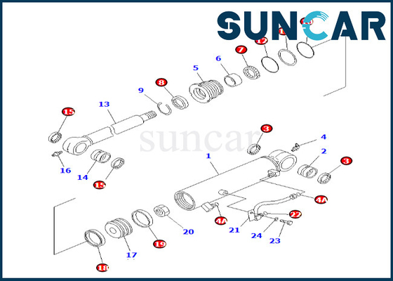 La guarnizione di derivazione Kit Fits PC58UU-3 del cilindro 7079829700 di KOMATSU 707-98-29700 ha sfalsato il corredo di sigillamento del cilindro