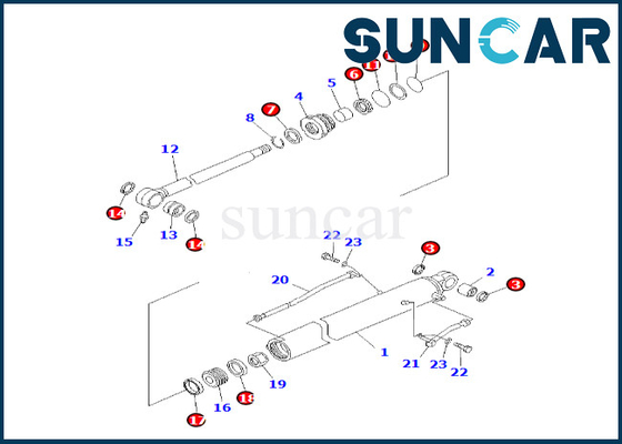 707-98-26580 7079826580 per la guarnizione Kit Bucket Cylinder Seal Kit del cilindro del braccio di PC60-7 PC60-7S KOMATSU