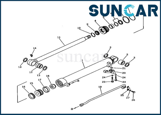 2016366100 corredo di riparazione della guarnizione del cilindro del braccio di Kit For PC60-3 della guarnizione del cilindro del braccio di 201-63-66100 KOMATSU