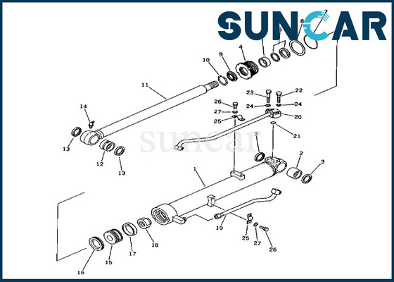 201-63-56100 2016356100 corredo di sigillamento del cilindro dell'asta di Kit Fits PC60-3 KOMATSU della guarnizione del cilindro dell'asta