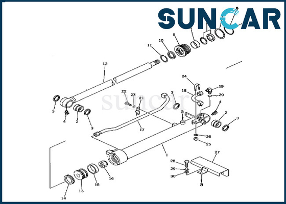 201-63-76100 2016376100 corredo della guarnizione di riparazione del cilindro del secchio di Kit For PC60-3 KOMATSU della guarnizione del cilindro del secchio