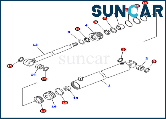 707-99-14400 7079914400 l'escavatore Service Kit Komatsu Parts PC400LC-6Z si adatta per il cilindro del Looper del tubo