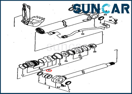 Modello Sealing Kit di Kit Fits For Komatsu PC40FR-1 della guarnizione del cilindro del secchio di YM172164-72360 YM17216472360