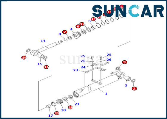 707-99-36660 7079936660 corredo di servizio del cilindro dell'asta di Kit For PC60-7 della guarnizione del cilindro dell'asta di KOMATSU