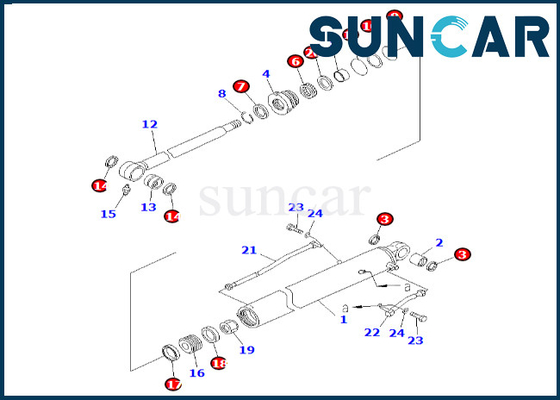 Corredo 707-99-26690 di sigillamento del cilindro del secchio guarnizione Kit Fits PC60-7 del cilindro di 7079926690 secchi