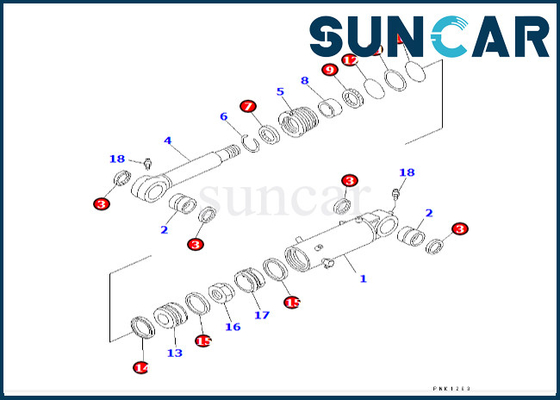 707-98-43170 7079843170 corredo di sigillamento del cilindro di lama di Kit For PC60-7E PC60-7 KOMATSU della guarnizione del cilindro di lama