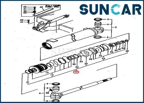 Corredi di servizio del cilindro dell'oscillazione della sostituzione di KOMATSU YM172151-72080 dei modelli di PC40FR-1 PC50FR-1