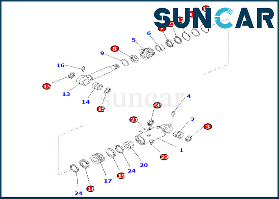707-99-42551 7079942551 corredo di servizio del cilindro del secchio di Kit Fits PC60-8 KOMATSU della guarnizione del cilindro del secchio