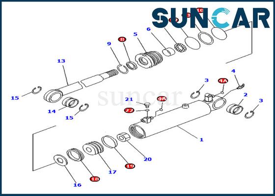 707-98-13610 7079813610 parti interne di Kit Fits For PC40MR-1 PC45MR-1 KOMATSU della guarnizione del cilindro di angolo