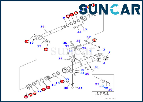 Guarnizione Kit For PC600-8 PC600LC-6A 707-99-67830 del cilindro del secchio 7079967830 corredi di sigillamento del cilindro del secchio di KOMATSU