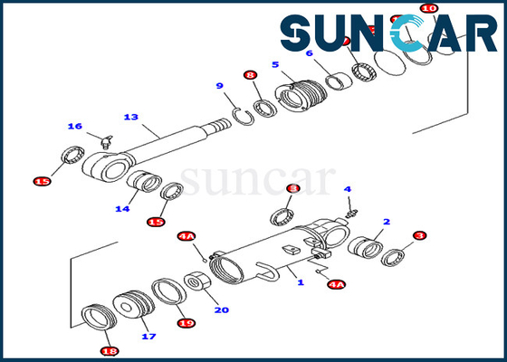 707-98-32540 7079832540 parti interne di Kit For PC40MR-1 PC45MR-1 KOMATSU della guarnizione di riparazione del cilindro di lama