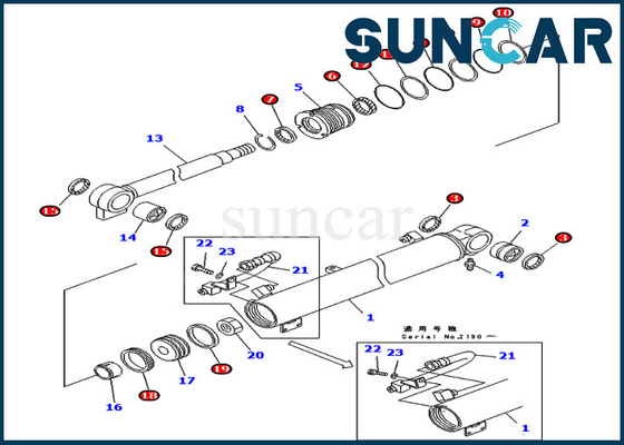 707-98-25560 modelli KOMATSU PC40MRX-1 PC40R-8 PC45MR-1 di Kit Hydraulic Cylinder Fits For di servizio dell'asta