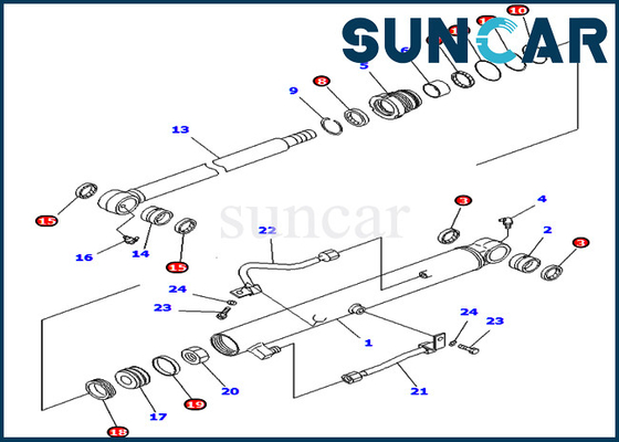 707-98-25910 un cilindro idraulico di 7079825910 del secchio della guarnizione corredi di riparazione per KOMATSU PC40MR-1 PC45MR-1