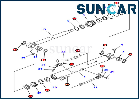 707-98-15740 7079815740 parti interne di Kit For Bucket Cylinder PC40MR-1 PC40MRX-1 della guarnizione di KOMATSU