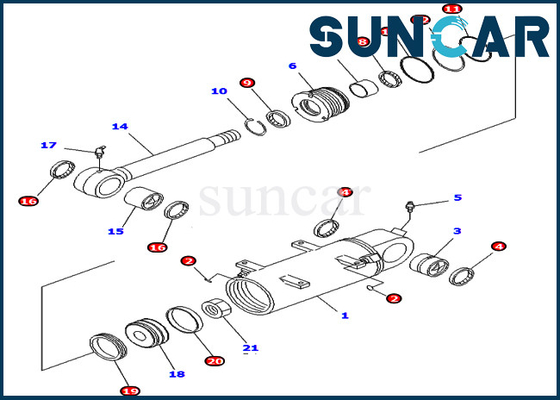 Guarnizione Kit For Komatsu di PC40MR-2 PC50MR-2 707-98-34670 corredo di servizio del cilindro idraulico di 7079834670 lame