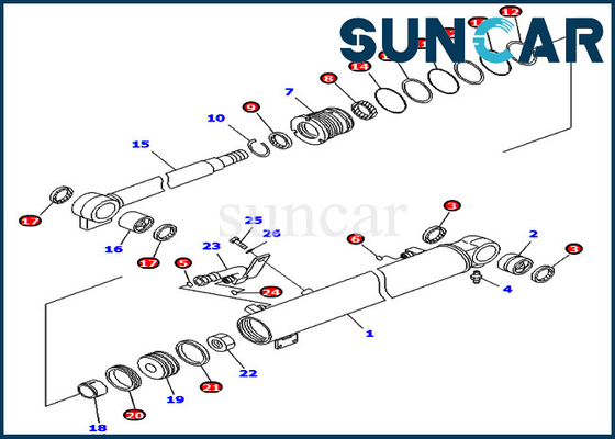 I corredi di riparazione della guarnizione del cilindro del corredo 707-98-29500 di sigillamento dell'asta misura spec. d'oltremare. PC40MR-2 PC50MR-2 KOMATSU