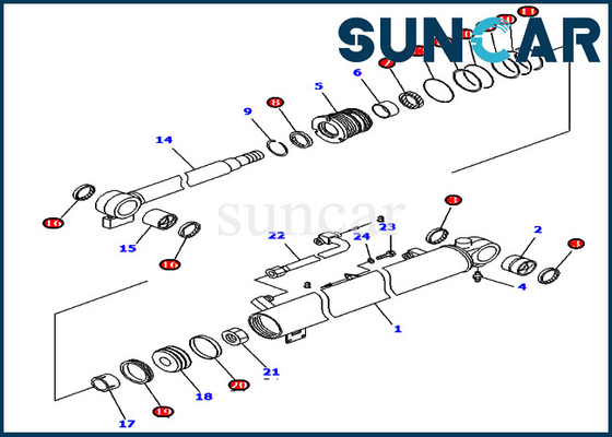 KOMATSU 707-98-34610 riparazione Kit For Equipment Models PC40R-8 PC45R-8 della guarnizione del cilindro di 7079834610 aste