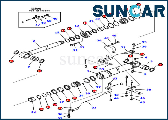 Corredi del cilindro della sostituzione 707-99-67481 una guarnizione Kit Fits Komatsu PC450-8 PC460LC-8 PC430-8 di 7079967481 asta