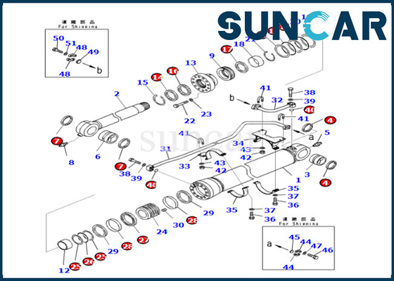 Guarnizione Kit Fits PC700LC-8E0 PC800-8E0 del cilindro del secchio del corredo di riparazione del cilindro del secchio 707-99-69550 7079969550 KOMATSU