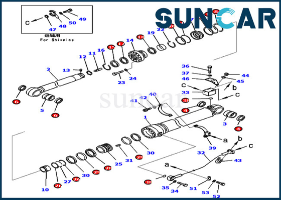 7079969460 guarnizione Kit Service Kits del cilindro del braccio di Parts PC450-8 PC430-8 KOMATSU 707-99-69460 dell'escavatore