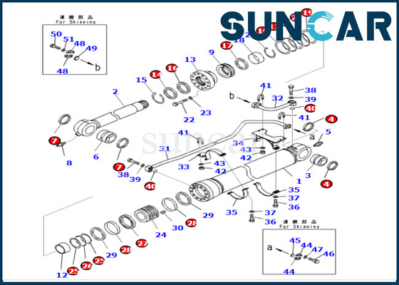 Corredo di alta qualità 707-99-69560 7079969560 della guarnizione del cilindro del secchio per PC700LC-8E0 PC650LC-8E0 KOMATSU