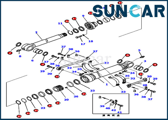707-99-67470 guarnizione Kit For KOMATSU PC450-8 PC460LC-8 PC430-8 di riparazione del cilindro di 7079967470 braccia