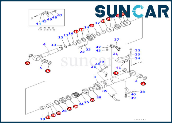 KOMATSU 707-99-77170 guarnizione Kit For PC600LC-6A del cilindro di 7079977170 braccia arma il corredo di riparazione del cilindro