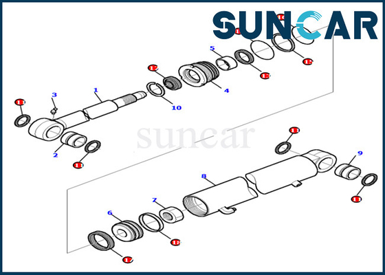 Escavatore Sealing Kit di PC45R-8 PC45-1 878000416 corredi idraulici della guarnizione del cilindro della sostituzione del braccio