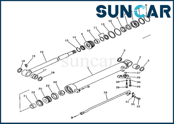 Il corredo 201-63-33300 2016333300 KOMATSU della sostituzione del cilindro del braccio arma la guarnizione Kit For PC60U-3 del cilindro