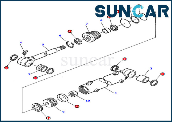 I corredi di servizio del cilindro del corredo 878000417 della guarnizione dell'oscillazione dell'asta misura KOMATSU che PC45R-8 PC45-1 modella l'attrezzatura pesante