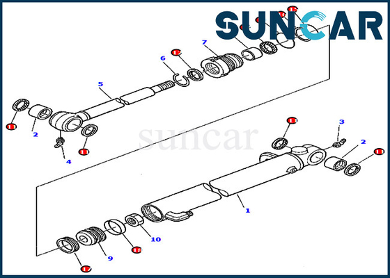 878000017 macchinario di costruzione di Kit For Excavator 245 PC45-1 KOMATSU della guarnizione di riparazione del cilindro del secchio