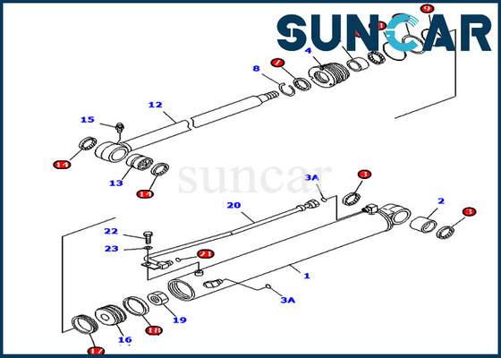 PC45MR-1 PC45MRX-1 KOMATSU 707-98-29620 riparazione Kit Hydraulic Cylinder della guarnizione dell'oscillazione di 7079829620 aste