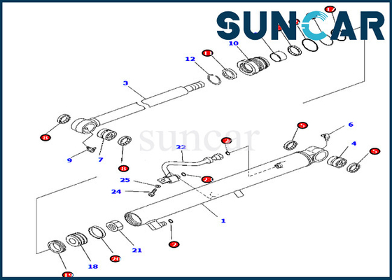 Corredi di riparazione della guarnizione del braccio di KOMATSU 707-98-15770 7079815770 PC45MR-3 escavatore Cylinder Service Parts