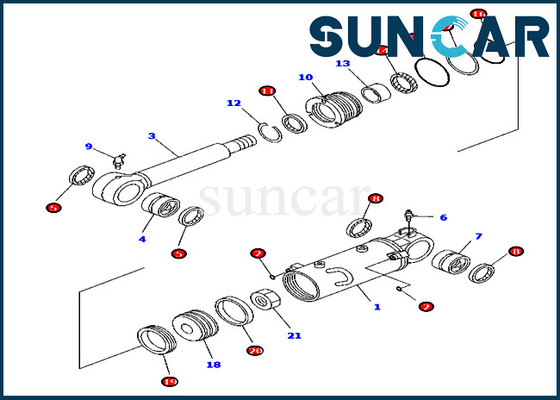 707-98-32570 attrezzatura PC45MR-3 PC55MR-3 dei modelli di Kit Service Kits For Komatsu della guarnizione del cilindro di lama