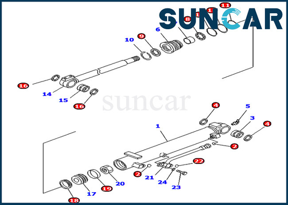 707-98-14770 7079814770 corredi di servizio di Kit For Komatsu PC45MR-3 PC50MR-2 PC55MR-3 della guarnizione del cilindro di angolo