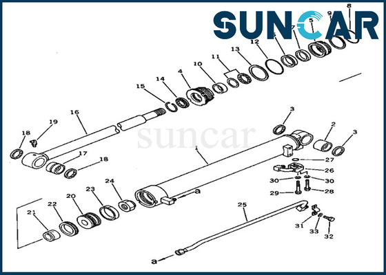 PC60U-3 KOMATSU 201-63-33300 un cilindro di 2016333300 braccia che sigilla Kit Hydraulic Replacement Seal Kits