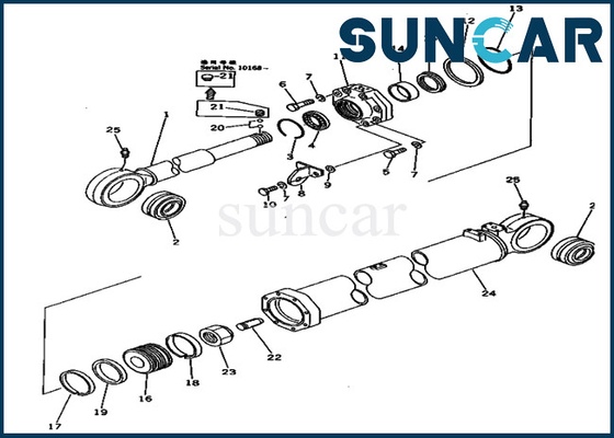 Cilindro idraulico 2096366300 di Kit Service Kits 209-63-66300 della guarnizione del braccio per l'escavatore PC650-1 di KOMATSU