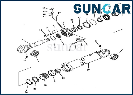 209-63-56101 corredi di sigillatura di Kit Wear Resistance Komatsu PC650-1 di riparazione della guarnizione del cilindro dell'asta