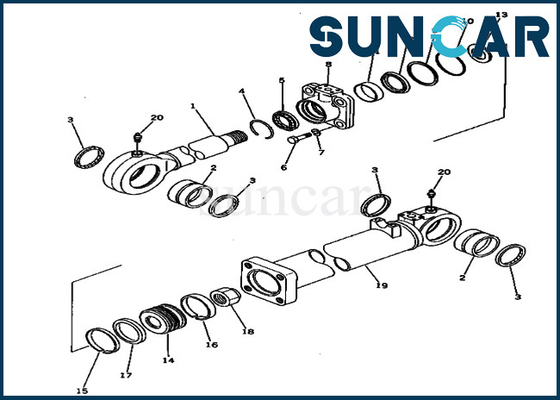 209-63-96101 2096396101 corredo di riparazione inferiore di Kit Fits For Model PC650-1 KOMATSU di servizio del cilindro dello scarico