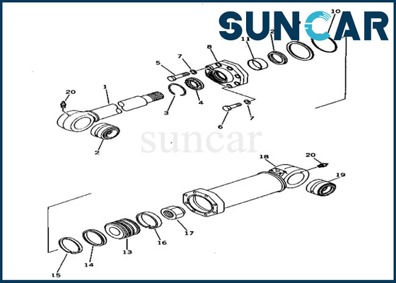 I corredi di servizio 209-63-86301 una guarnizione Kit Fits For Machine PC650-1 KOMATSU della 2096386301 riparazione compensano il cilindro