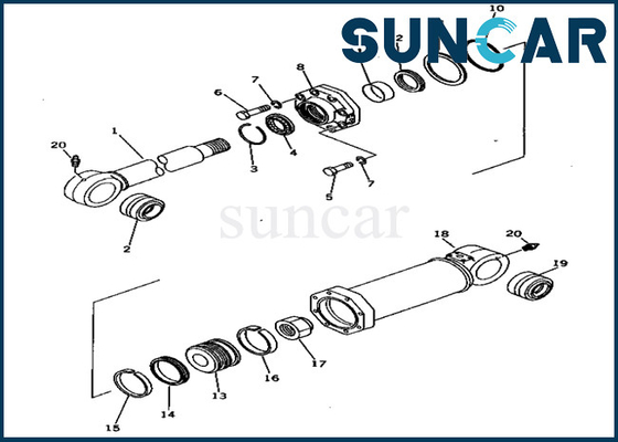 209-63-86401 2096386401 compensano i corredi della guarnizione di Kit Loader Excavator PC650-1 KOMATSU di servizio del cilindro