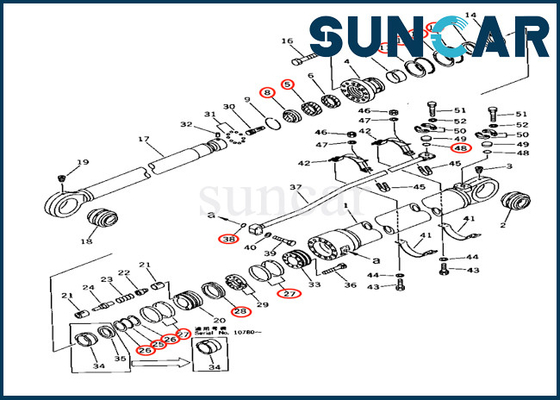 707-99-77240 riparazione Kit For Excavator Komatsu PC650-3 PC650LC-5 PC710-5 della guarnizione del cilindro di 7079977240 braccia